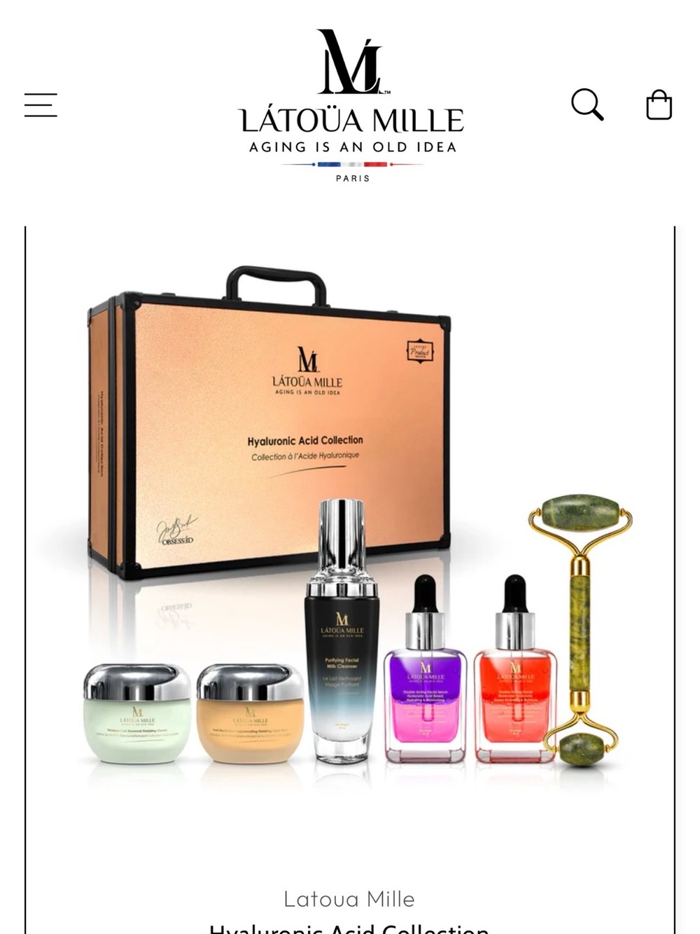 Prédiré Hyaluronic Acid Collection Travel Case - Rose Gold & Black
